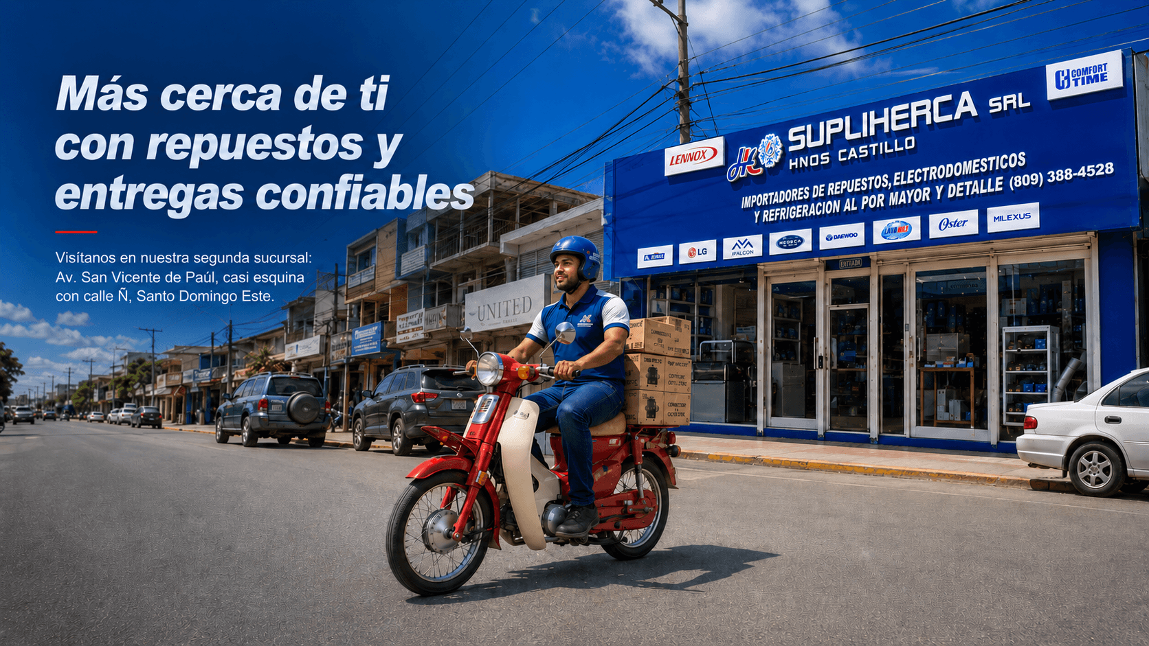 Delivery de SupliHerca frente a la segunda sucursal
